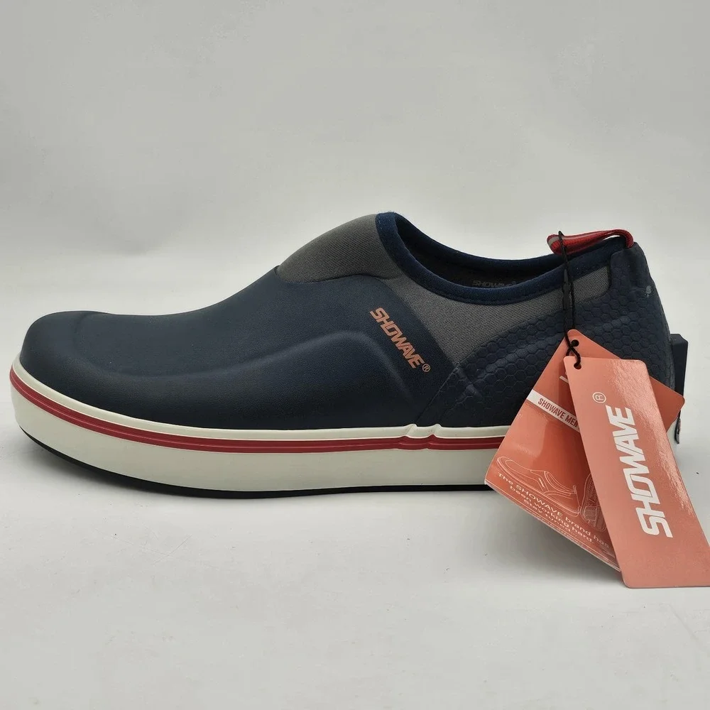 Mens Showave Slipon Deck Shoes Size 10 Blue Waterproof